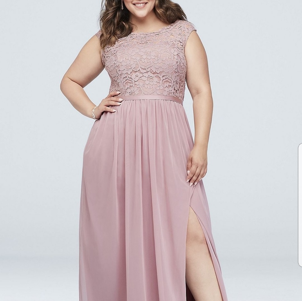 Bridesmaid Dress with Lace Bodice